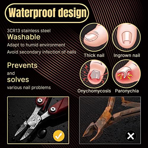 Nail Clippers for Thick Nails Heavy Duty,Ingrown Thick Toenails Scissors with Nail File(4 Pcs Set)