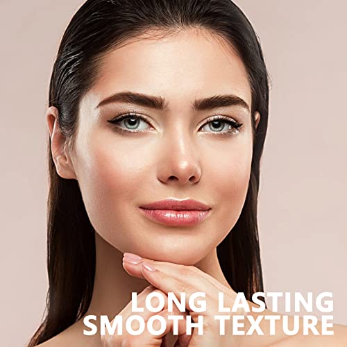 Junhe 3 Colors Eyebrow pomade and Stencil kit Eyebrow gel and stencil kit, Brow Pomade, Double ended Eyebrow Brush and Sponge Applicator(05 DARK