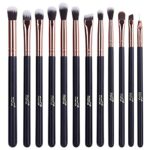 MSQ 12pcs Pro Smoky Eye Makeup Brushes Set, Synthetic Eyeshadow Brushes Eye Makeup Brush Set Concealer Eyebrow Eyeliner Eyeshadow Blending Cosmet