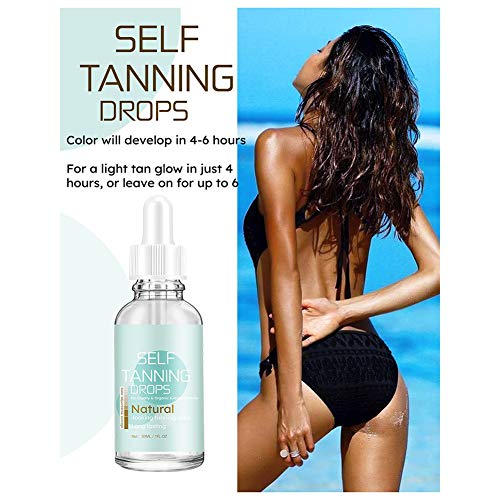 Self Tanning Drops with Organic & Natural Ingredients, Tanning Lotion without UV Damage, Sunless Tanning Lotion for Darker Bronzer Skin, Self Tan