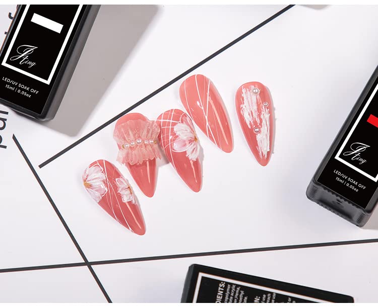 Gel Nail Polish Liner White Nail Gel Polish 10ml Nail Liner Painted Gel Polish Thin Brush For French Tip Manicure Nail Art Soak Off UV/LED for Pa