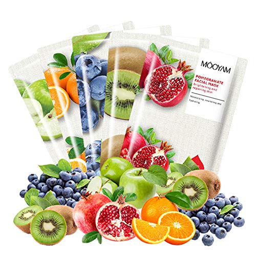 Hydrating moisturising face sheet masks. Assorted pack of 5 Vegan friendly superfood gel face masks