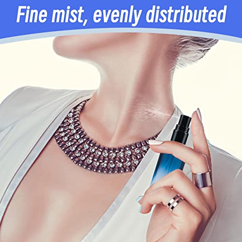 BOOHO 3Pcs Empty Glass Perfume Atomiser, Clear Glass Atomiser Spray Bottles, Refillable Spray Perfume Bottles Fine Mist Cosmetic Container for Tr