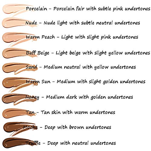 Glamza PHOERA Foundation Concealer Makeup Full Coverage Matte Brighten Long Lasting UK (104 BUFF BEIGE)