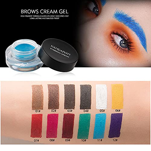 Eyebrow Cream, Waterproof Eyebrow Gel Long Lasting Brow Pomade with Brush, Natural Versatile Tinted Brow Gel Creates Natural Looking Brows for Ho