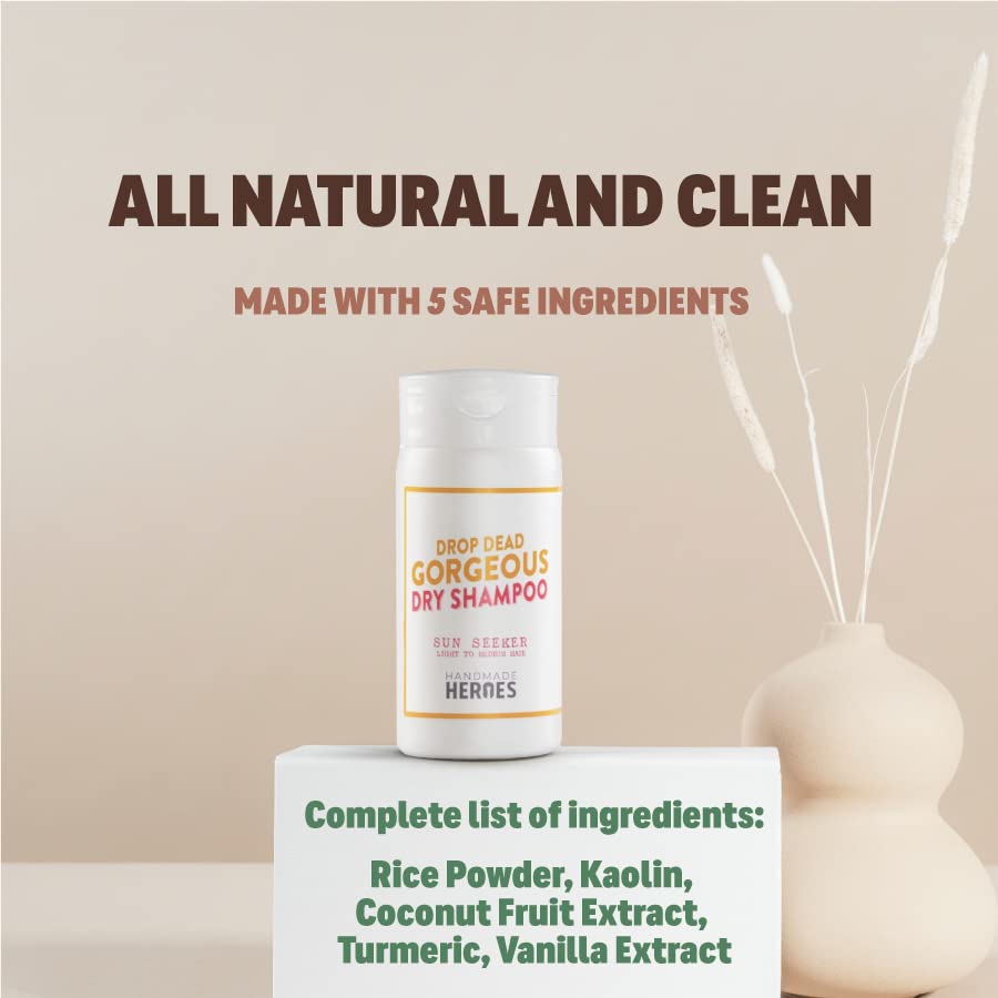 Dry Shampoo Volume Powder by Handmade Heroes | 100% Natural and Vegan, Sustainable and Aerosol Free | For Light Hair and Blonde Hair | Volumizing