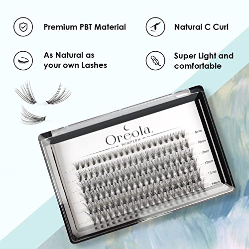 Oreola False Eyelashes Individual Natural Eyelash Individual Lashes Cluster for DIY at Home Ultra-Light Individual Cluster Lash Extensions 0.07C