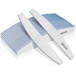 Nail Files, Nail File Professional 240/240 Grit, 12Pcs Nail Files for Natural Nails, Nails File Set Washable and Reusable, Emery Board for Nail G