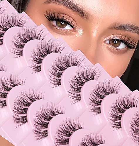 Clusters Eyelashes Russian Strip Lashes Individual DIY False Eyelashes D Curl Fluffy Fake Lashes that Look Like Extensions Wispy Natural Look Fau
