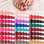 576 Pieces 24 Sets Short False Toenails Glossy Press on Toe Nails Short Square False Nail Solid Color Full Cover Square Fake Nails Colorful Artif