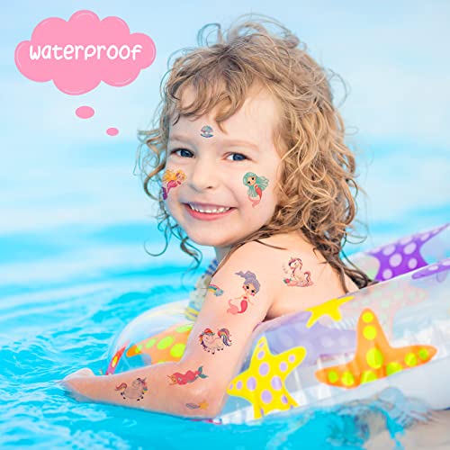 ECHOCUBE Temporary Tattoos for Kids,60 sheets Mixed Style Waterproof Fake Tattoo Sticker Set with Dinosaur Animal Space Unicorn Mermaid Car Theme