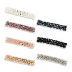 VinBee 7 Pcs Hair Clips for Women Hair Barrettes Crystal Hair Slide Rhinestone Hair Pins French Clip Clasp Shiny Bling for Fine Hair