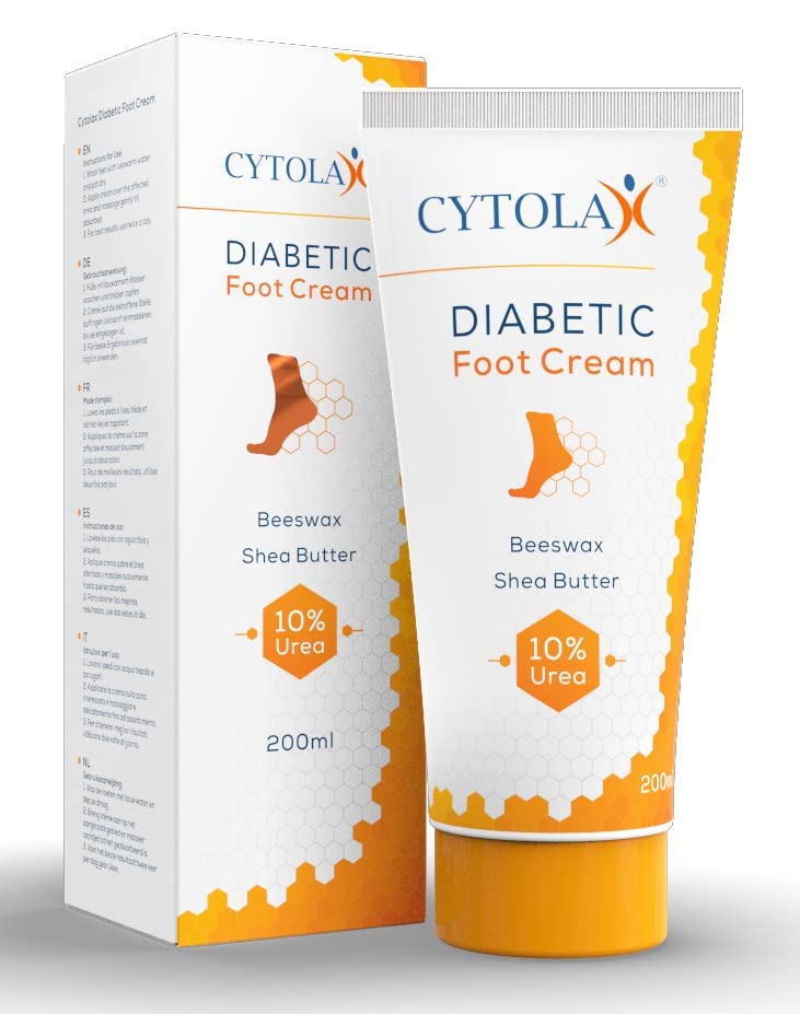 Cytolax Diabetic Foot Cream 200ml | with 10% Urea, Shea Butter, Beeswax | Softens & Moisturises Rough, Hard, Cracked, Callused Feet | Foot Care C