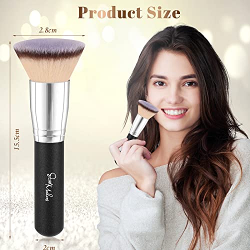 Foundation Brush Flat Top Kabuki Make Up Brush- Start Makers Premium Synthetic Full Coverage Powder Brush- Perfect For Blending Liquid, Cream or