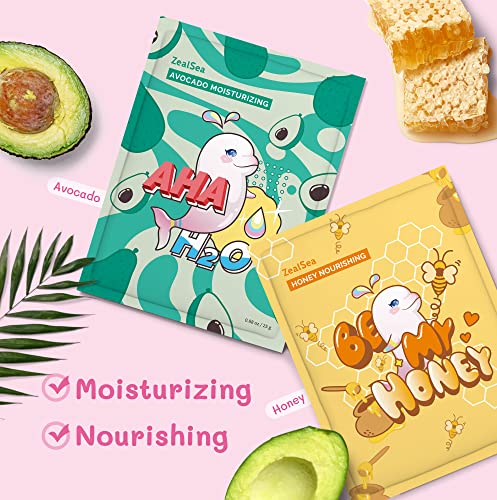 Sheet Masks, ZealSea Facial Mask(Pack of 7), Face Masks Skin Care for Girls and Kids, Kids Face Masks SPA Birthday Gift, Moisturizing/Brightening