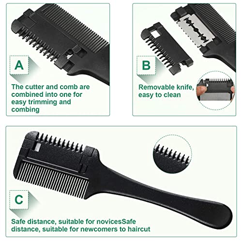 Razor Comb Hair Thinner Comb Hair Styling Razor Comb Hair Cutter Razor Comb Cutting Scissors Double Sided Hair Styling Razor Comb Tool for Hair C