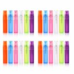 Elfenstal- 24pcs 5ml 1/6OZ Atomizer Empty Matte Plastic Bottle Spray Refillable Fragrance Perfume Scent Sample Bottle Clean Cloth for Travel Part