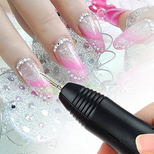 DiiDa Professional Electric Manicure Drill Set Acrylic Nail Gel Polish Remover Electric Nail Files Pedicure Kit with [100pcs Sand Rings+1 Powder