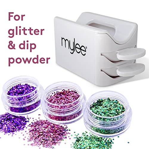 Mylee Glitter Catcher - Two-Tray Design, Apply Glitter, Dip & Acrylic Powder, Nail Dipping Powder Recycling Tool, Glitter and Dip Powders, Nail D