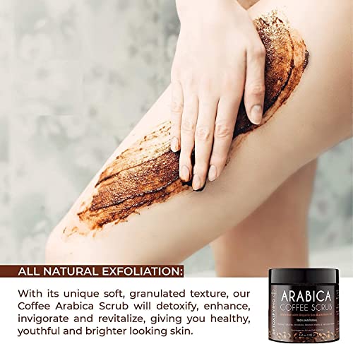 O Naturals Arabica Coffee Exfoliating Body Scrub Exfoliator - Anti Cellulite Dead Sea Salt Coffee Scrub For Face Body Legs & Foot Best Body Exfol
