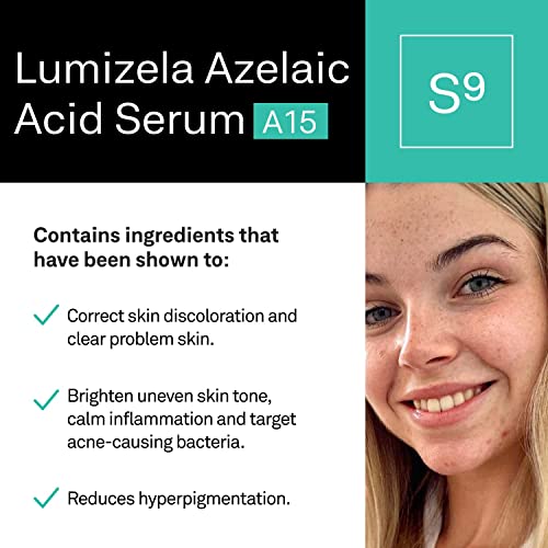 facetheory Lumizela S9-15% Azelaic Acid, Acne Serum Reduces Inflammation, Smooth Emulsion, Green Tea Serum, Calming Aloe Vera, Vegan, and Cruelty