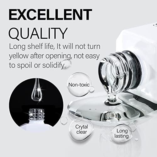 AILLSA Gel Top Coat and Base Coat Gel Nail Polish, 2x15 ML Base and Top Coat Gel polish UV/LED Soak Off for Nail Varnish, Long-Lasting Gel Base C