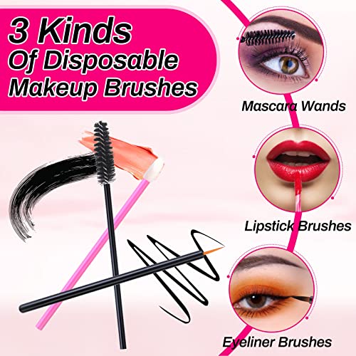 Disposable Makeup Accessories with Makeup Applicators Triangle Makeup Puffs, Mascara wands, Disposable Lip Applicators, Eyeliner Brushes Makeup T