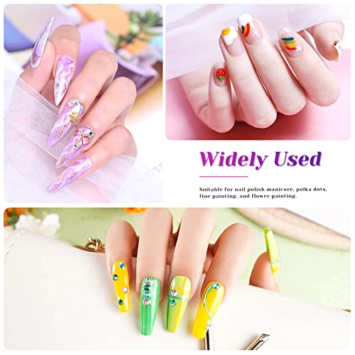 Qufiiry 3 Pcs Nail Art Liner Brushes, Miniature Fine Detail Paint Brush Set, Detailer Brush Dotting Tool for DIY Nail Art Salon and Home Use