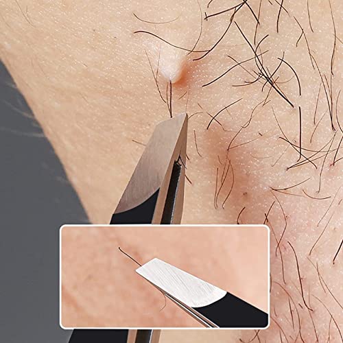 Foxian Tweezers for Facial Hair Women Stainless Steel Eyebrow Tweezers Slanted Tip for Accurate & Precise Grooming of Eyebrows Professional Tweez