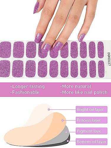 Kalolary Gel Nail Polish Strips, Semi Cured Nail Gel Art Sticker Waterproof Full Nail Wraps Decal Sets with Nail File and Stick for Women Girls N