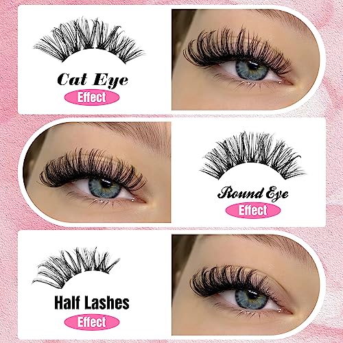 Lash Clusters 288Pcs DIY Individuals Eyelash Extenisons Natural Look 40P 50P Individual Lashes 8-16MM CC Curl Individual Lashes DIY at Home Wispy