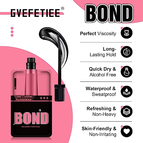 Lash Bond and Seal and Remover, Individual Lashes Clusters Glue and Seal and Remover, 15ML Strong Hold Long-lasting Eyelashes Extension Kit, Wate