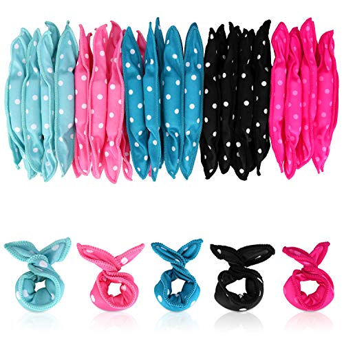 Locisne 40pcs=5 Color*8pcs Flexible Foam Sponge Hair Curlers, No Heat Hair Curlers Magic Pillow Soft Rollers Hair Care DIY Styling Tools Comfy to
