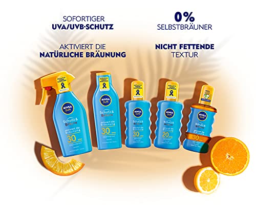 NIVEA SUN Protection & Tanning Sun Oil Spray SPF 30 (200 ml), Sun Cream with Pro-Melanin Extract for Even Tan, Instant Sun Protection with UVA/UV