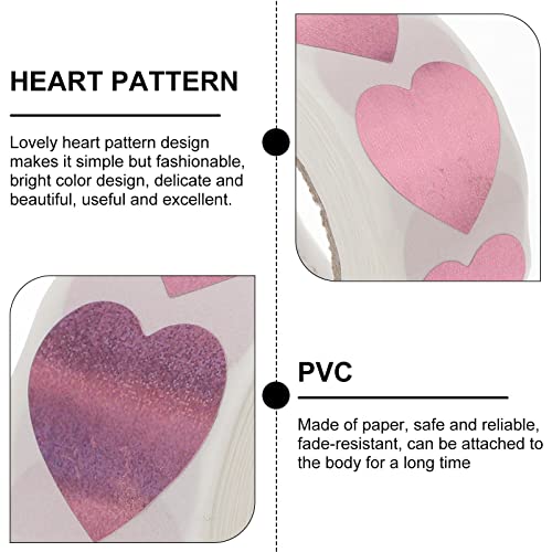SOLUSTRE 500pcs Tanning Stickers Heart Stickers Tanning Sunbathing Stickers Tanning Heart Labels Body Tanning Heart Stickers, Pink, 1 Inch