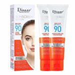 Disaar Whitening Sunscreen SPF 90+,Sun Cream, Sunscreen for Face Waterproof, Sweat-Proof,and Refreshing Non-Greasy - Lightweight,Disaar Sunscreen