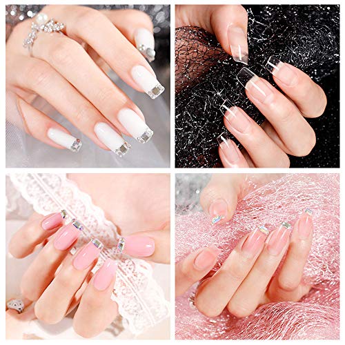 Anself Extension Nail Gel Kit with Lamp- Nails Extension UV Gel Set 3 Colors Quick Nail Extension Builder Gel, 100PCS Acrylic Nail Tip, Nail Buil