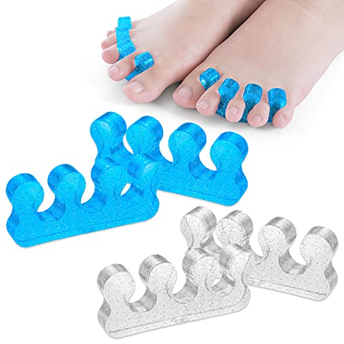 Molain 4Pcs Toe Separators Pedicure,Pedicure Toe Separators,Repeatable Washable Toenail Dividers,Toe Separators for Nail Polish Application