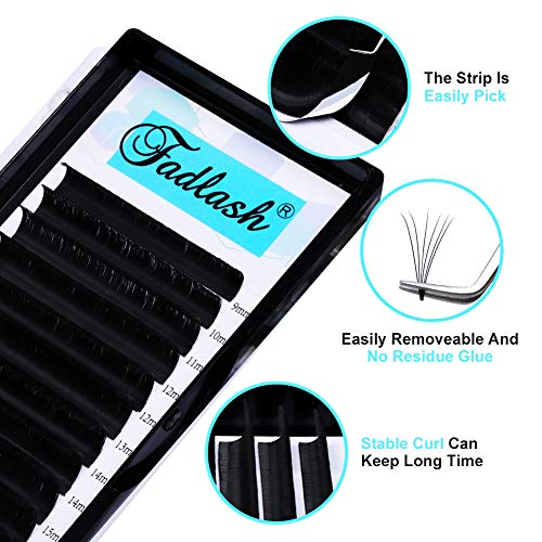 Easy Fan Russian Lashes 0.07 D Curl 9-16mm Mixed Tray Withstand 90℃ Easy Fan Lashes Volume Lashes 3D 5D 6D-20D Self Fanning Lashes(0.07-d-mix(9-1