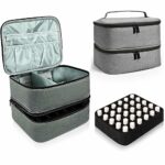 Nail Polish Organizer Holds 30 Bottles (15ml/0.5 fl.oz) and Nail Lamp Case, Double Layer Design Nail Polish Carrying Case Portable Gel Nail Suppl