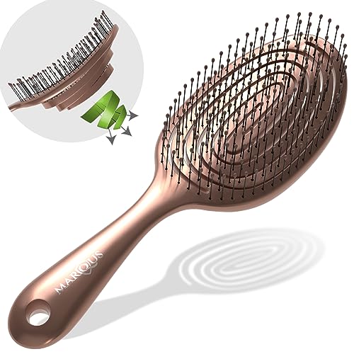 marQus Detangle Hair Brush women and men, Exclusive Ultra-soft bending Bristles and Body - Glide Through Tangles With Ease For All Hair Types - W