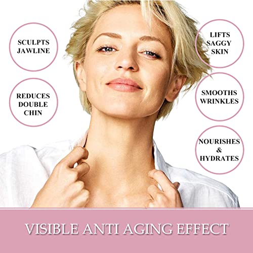 Neck Firming Cream with Peptides & Retinol - Anti Aging Skin Tightening Cream to Reduce Wrinkles, Neck Lines, Age Spots & Sagging Skin - Natural