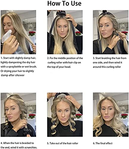 Coocnh Heatless Curling Rod Headband, Lazy Curler Set, No Heat Silk Curls Headband,Soft Foam Hair Rollers Wave Hair Curlers DIY Hair Styling Tool