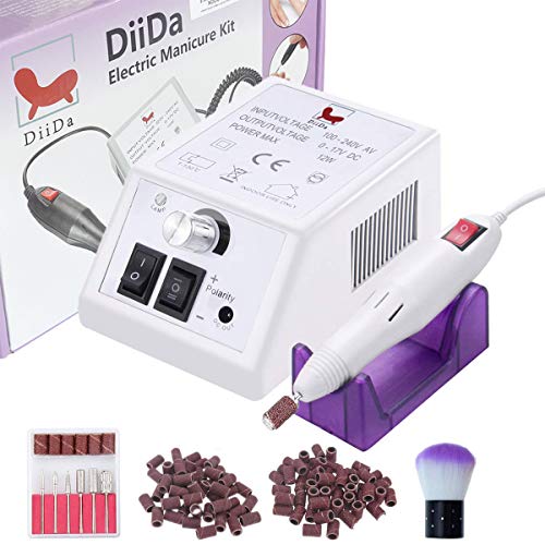 DiiDa Professional Electric Manicure Drill Set White Acrylic Nail Gel Polish Remover Electric Nail Files Pedicure Kit