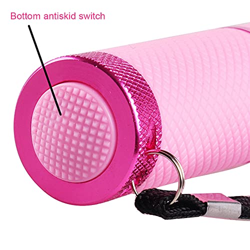 Anself Mini Flash Light for LED UV Gel Curing Lamp Light Handheld Nail Dryer Nail Flashlight 9 LEDs 395nm UV Flashlights Detector for Facial M-as