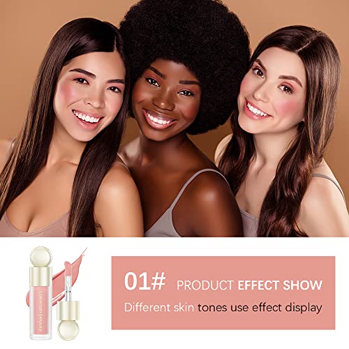 Duoffanny Liquid Blush Soft Cream Face Blush, Long-lasting Blendable Lightweight Moisturizing Beauty Makeup for Cheeks, Natural Looking Matte Fin