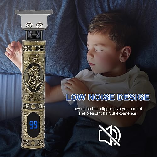 Cordless Hair Clippers, Beard Trimmer for Men, Hair Trimmer, Precision T-Bladeds,with 3 Limit Combs, with USB Charger LCD Display, Gifts for Men