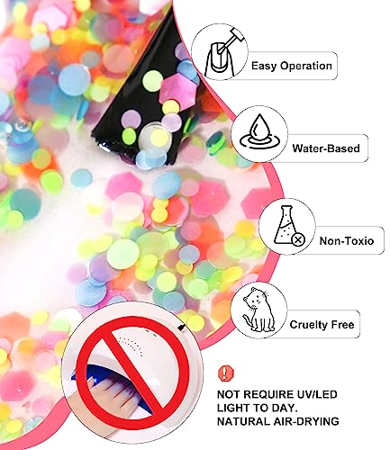 DouborQ Glitter nail polish Multicolor Translucent Long-lasting Sequins Nail Art Varnish