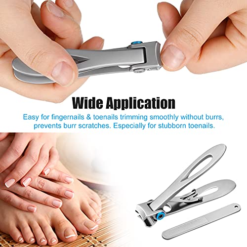 Large Nail Clippers for Thick Nails, Professional 0.63" Wide Jaw Opening Sharp Nail Cutter Heavy Duty Stainless Steel Fingernail & Toenail Clippe