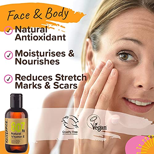 Naissance Vitamin E Oil (no. 807) 100ml - Natural, Vegan, Cruelty Free, Hexane Free, No GMO